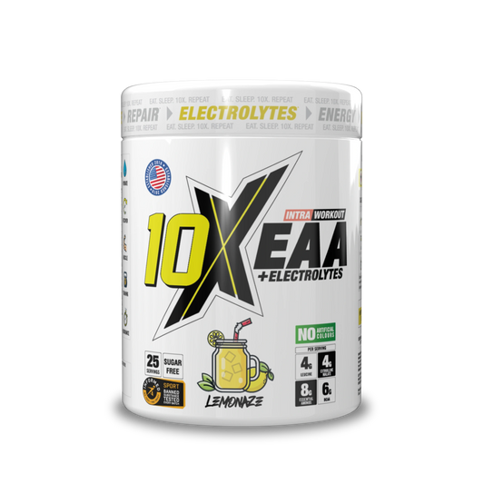 10X Athletic EAA 450g — Lemonaze — front of tub