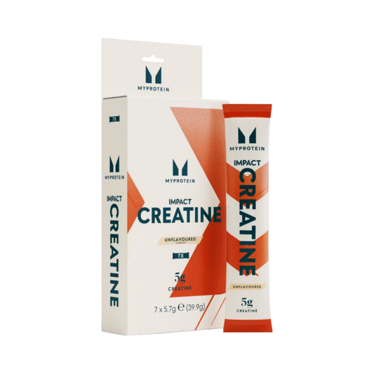 MyProtein Impact Creatine Stick Packs 7 x 5.7g Unflavoured box and stick