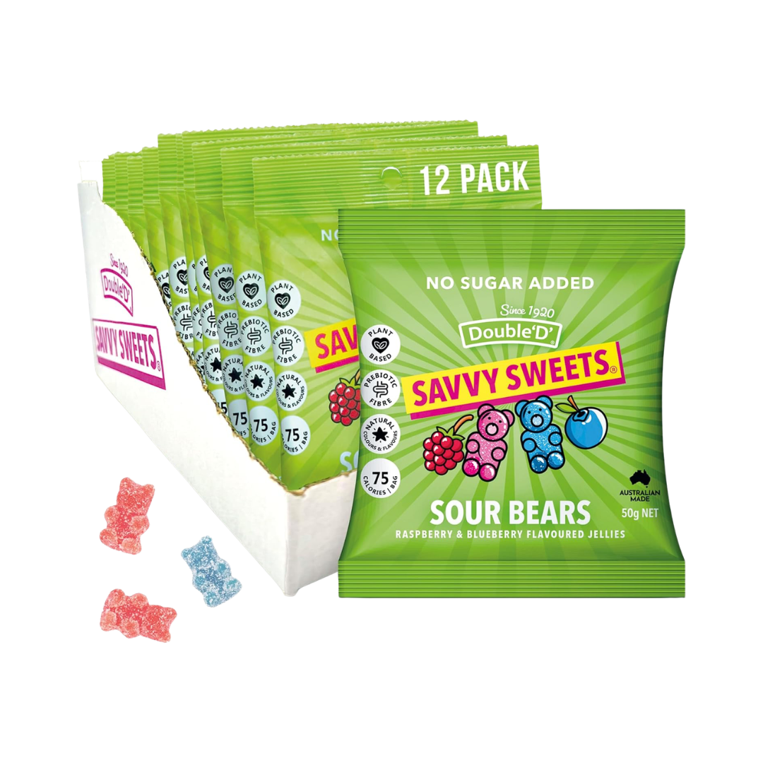 Savvy Sweets SOUR BEARS 12-pack box and bag