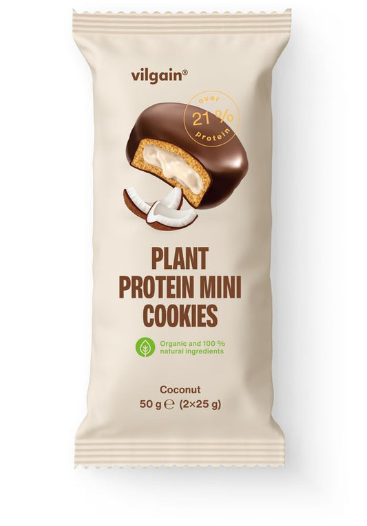 Vilgain Organic Plant Protein Mini Cookies — Coconut — 50g pack (2 x 25g)