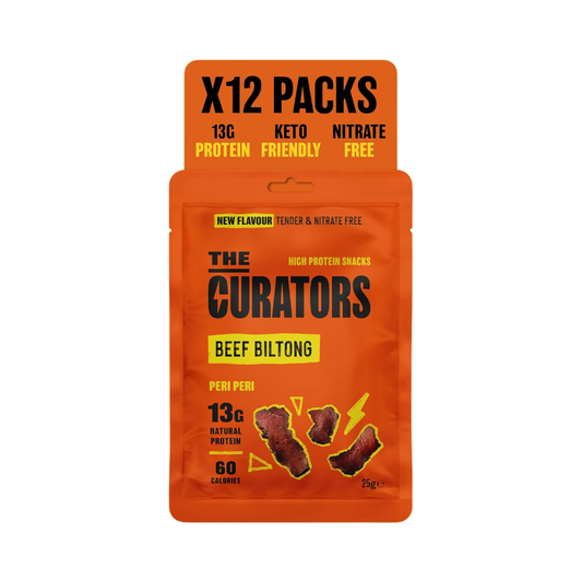The Curators Beef Biltong 12x25g Peri Peri packshot