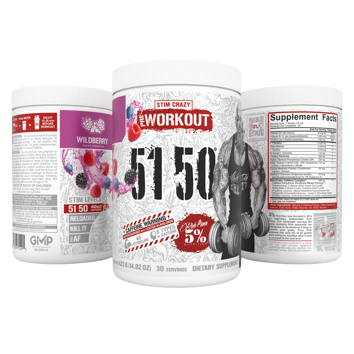 Rich Piana 5% Nutrition 5150 Legendary Series 423g Wildberry - Wildberry