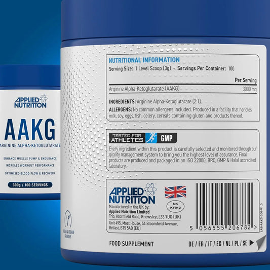 Applied Nutrition AAKG 300g - Unflavoured nutrition information