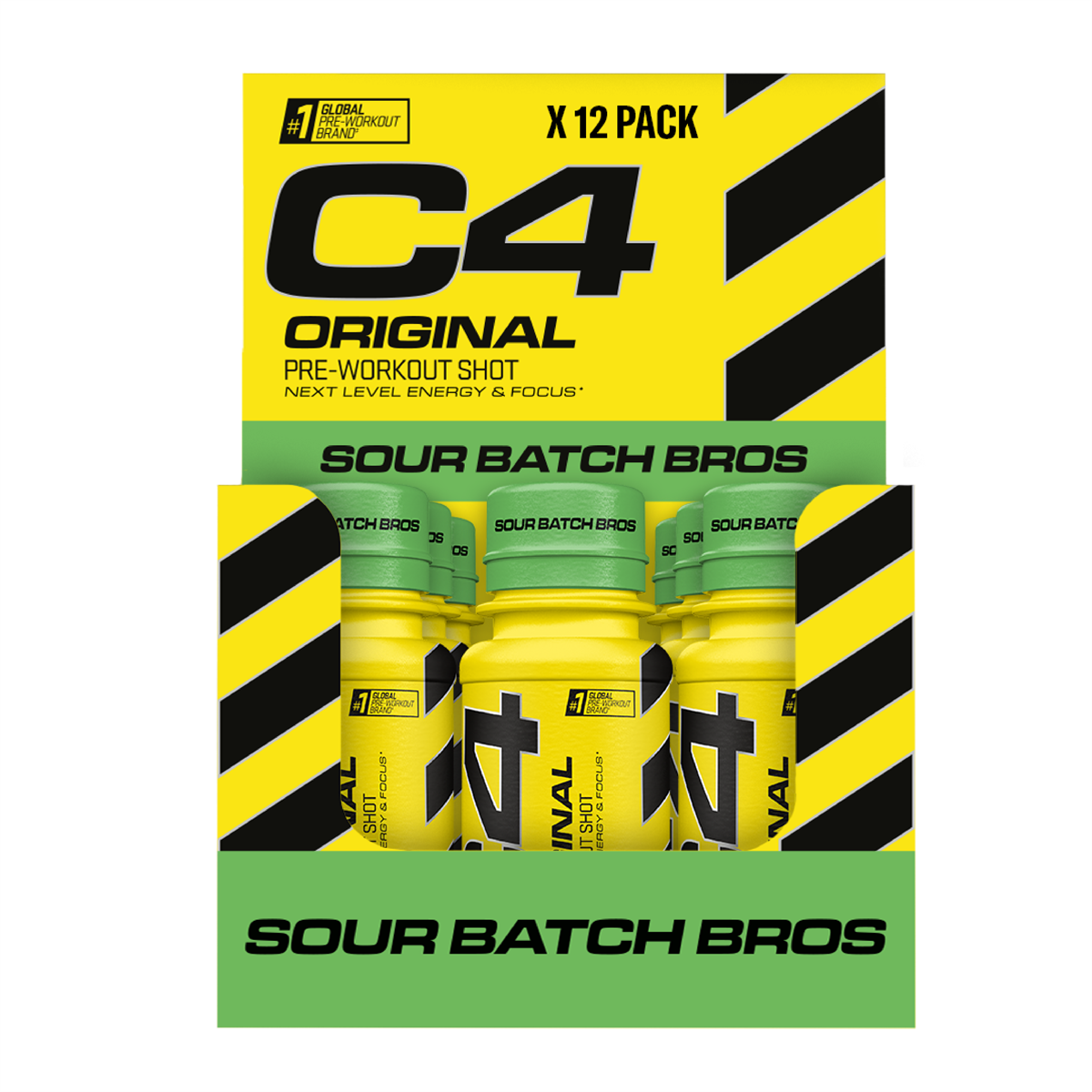 Cellucor C4 Original Pre-Workout Shots 12x60ml - Sour Batch Bros product packaging