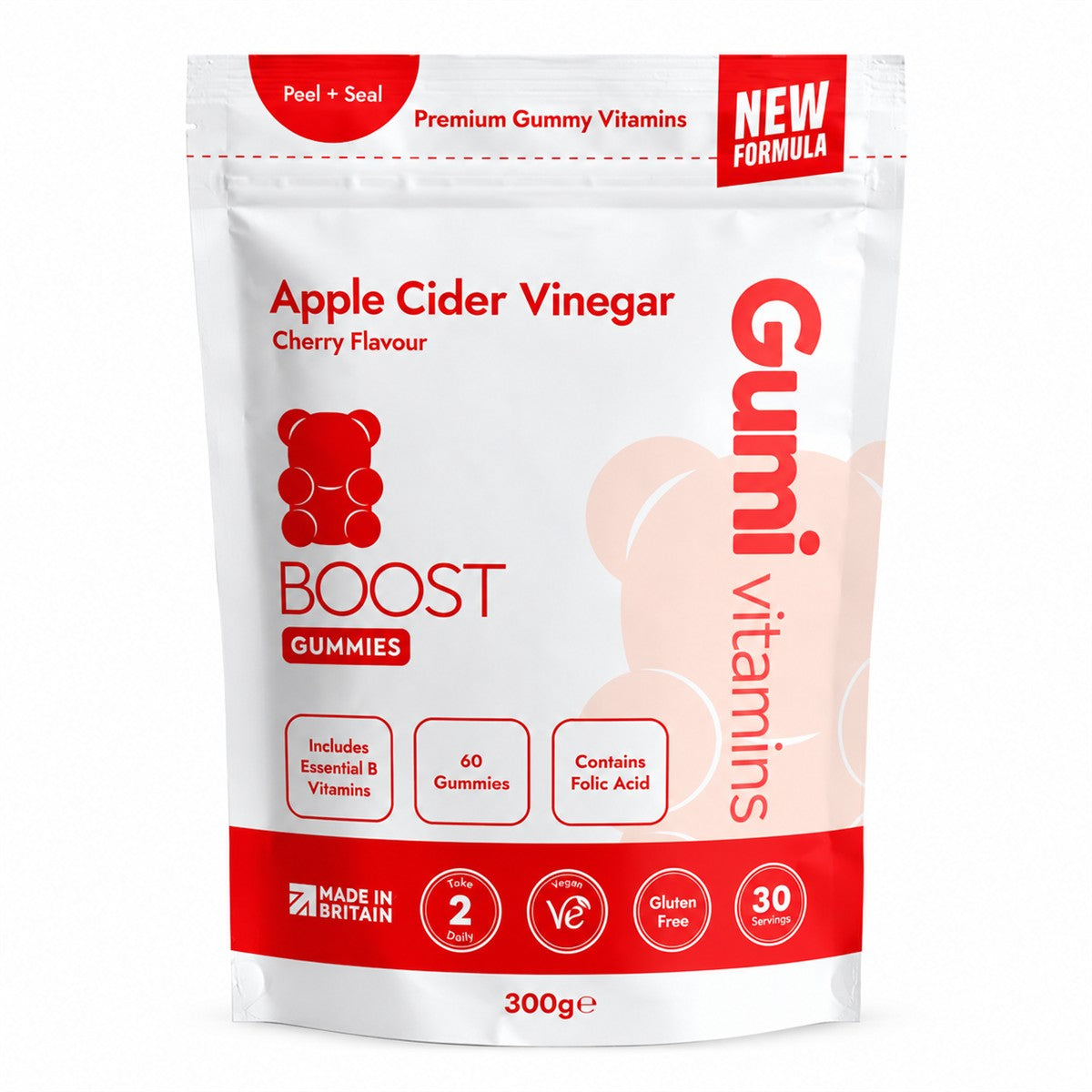 Gumi Vitamins BOOST Apple Cider Vinegar Gummies 300g Cherry pouch