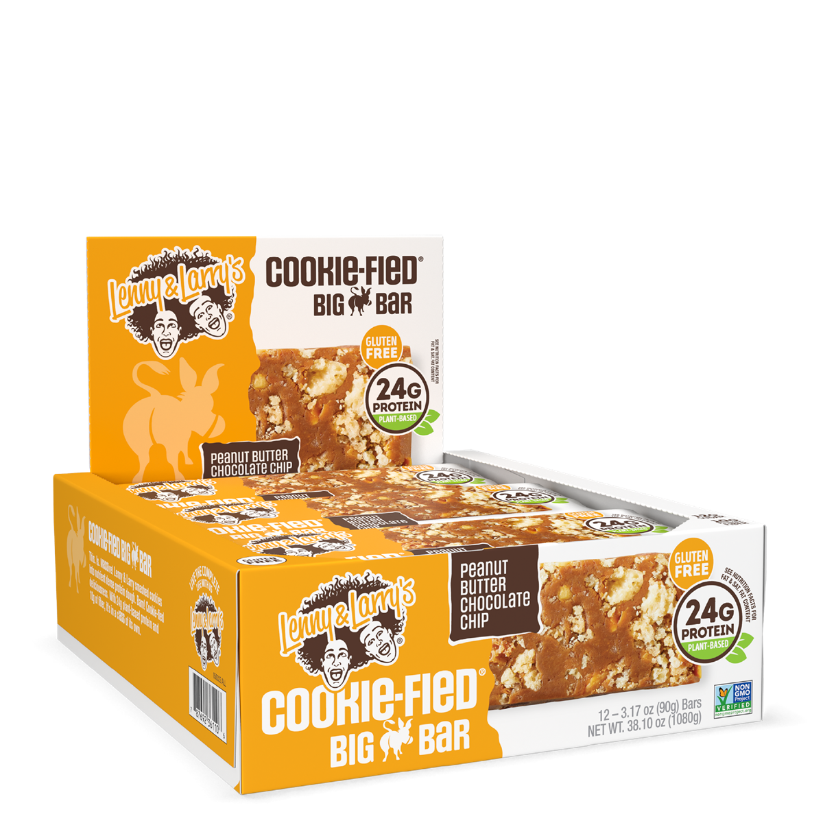 Lenny & Larry's The Complete Cookie-fied Big Bar 12x90g - Peanut Butter Chocolate Chip product packaging