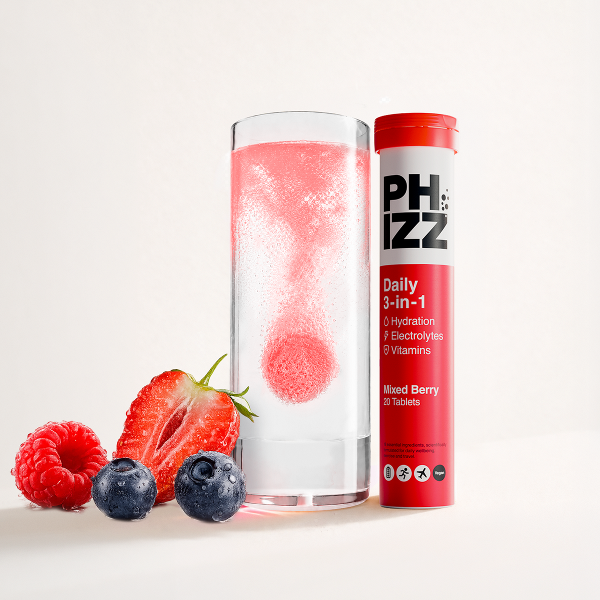 Phizz Daily 3-in-1 - Mixed Berry 20 Tablets