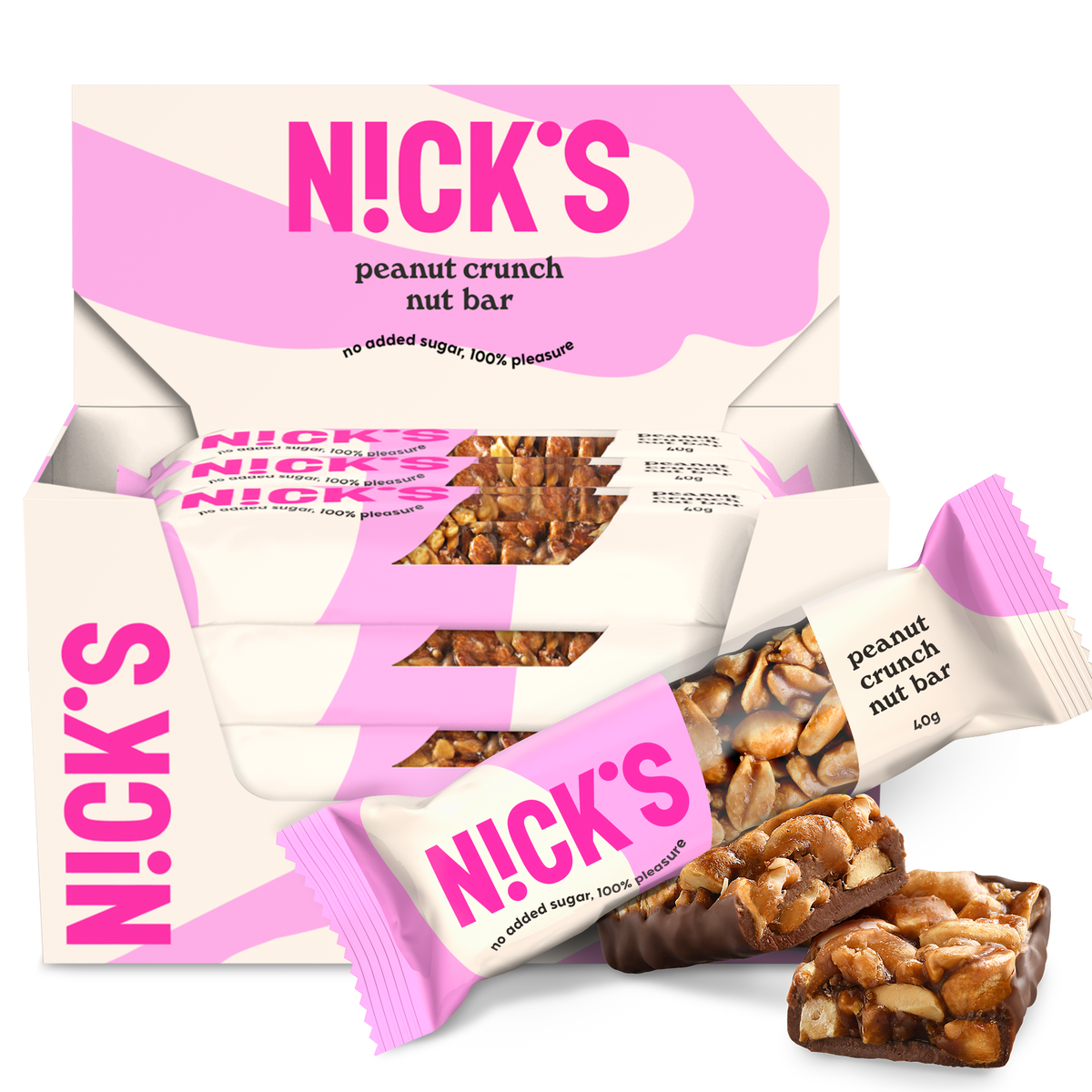 NICK'S Nut Bar 12x40g - Peanut Crunch product packaging