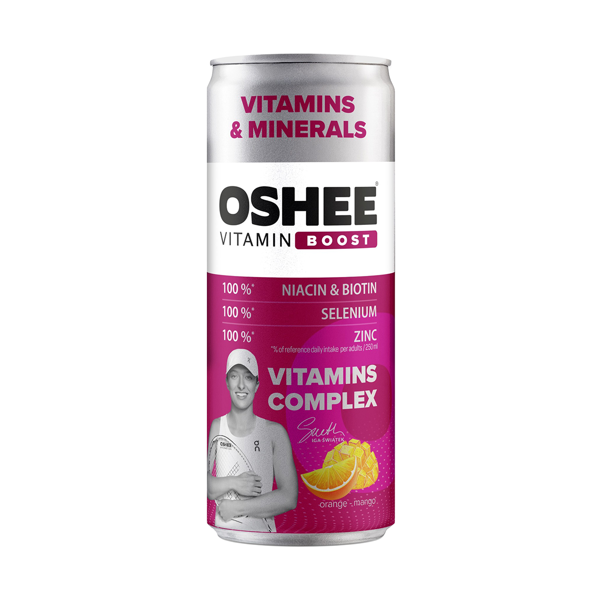 OSHEE Vitamin Boost Vitamins & Minerals Orange & Mango 250ml can