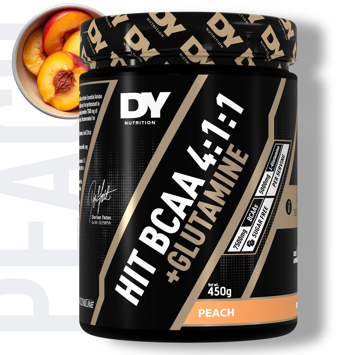 DY Nutrition Hit BCAA 4:1:1 + Glutamine 450g — Peach