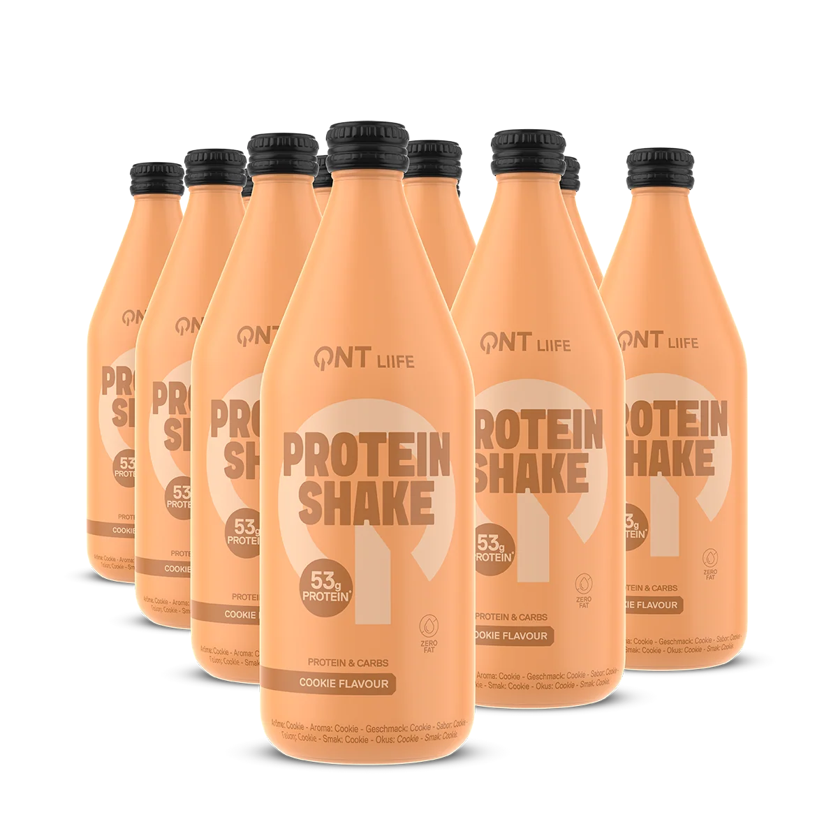QNT 53g Protein Shake 12x500ml - Cookies & Cream