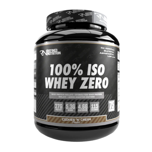 Refined Nutrition 100% ISO WHEY ZERO tub, COOKIES 'N' CREAM