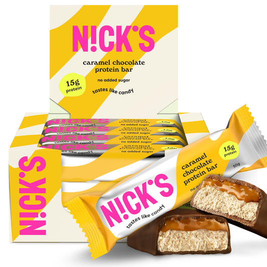 NICK'S Protein Bar 12x50g - Caramel Chocolate