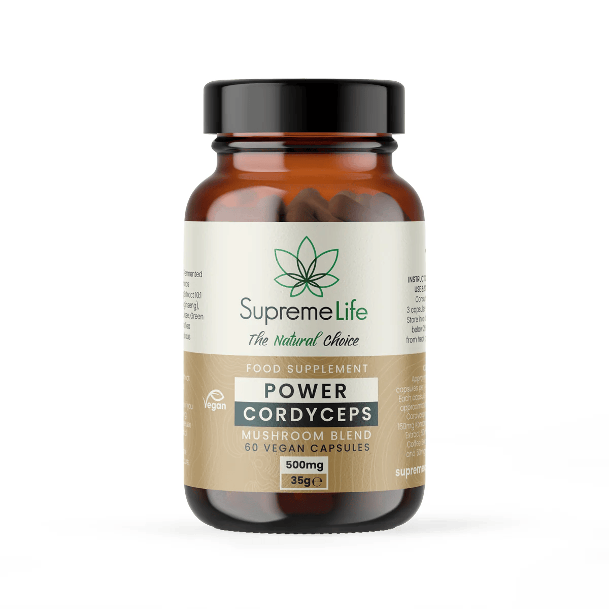 Supreme CBD Cordyceps Vegan Capsules - Power 60 Caps — SRE016