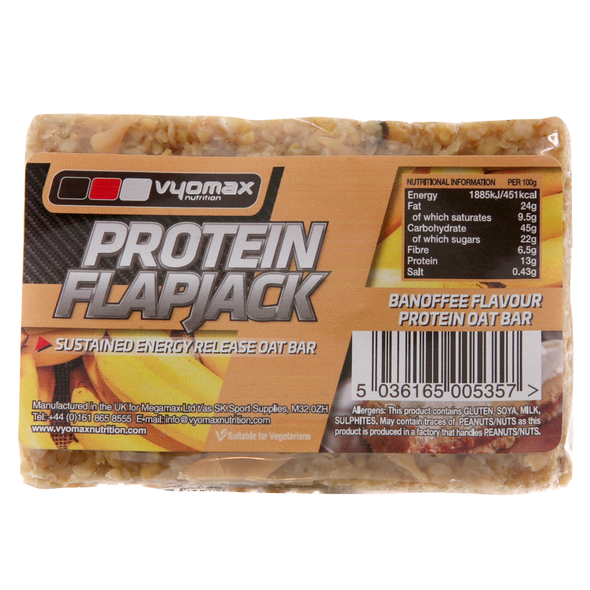 Vyomax Nutrition Protein Flapjacks Banoffee 12x100g — VYO003