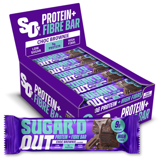 Sugar'd Out Protein + Fibre Oat Bar 15x62g Choc Brownie