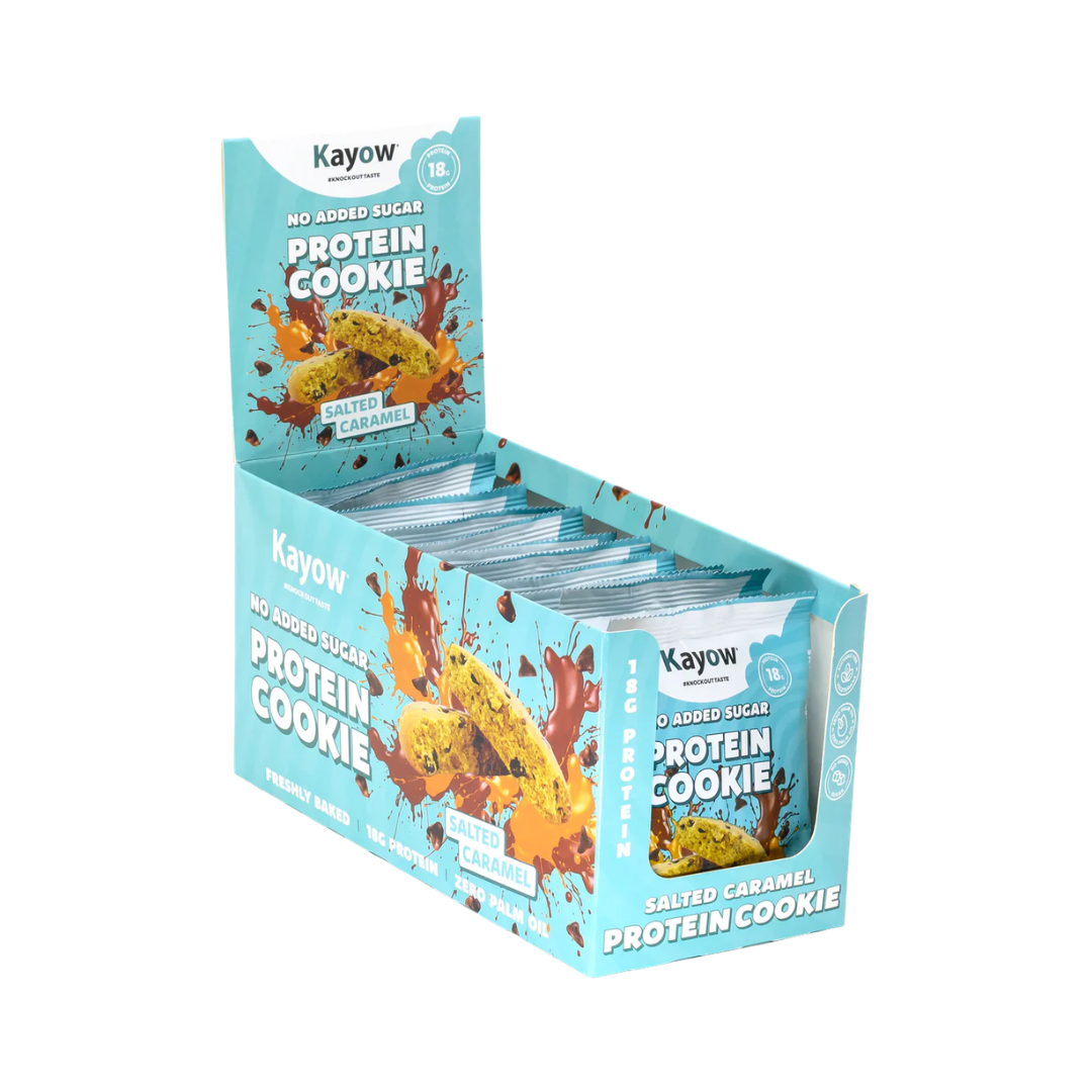 Kayow Nutrition No Added Sugar Protein Cookies 12x60g Salted Caramel packshot