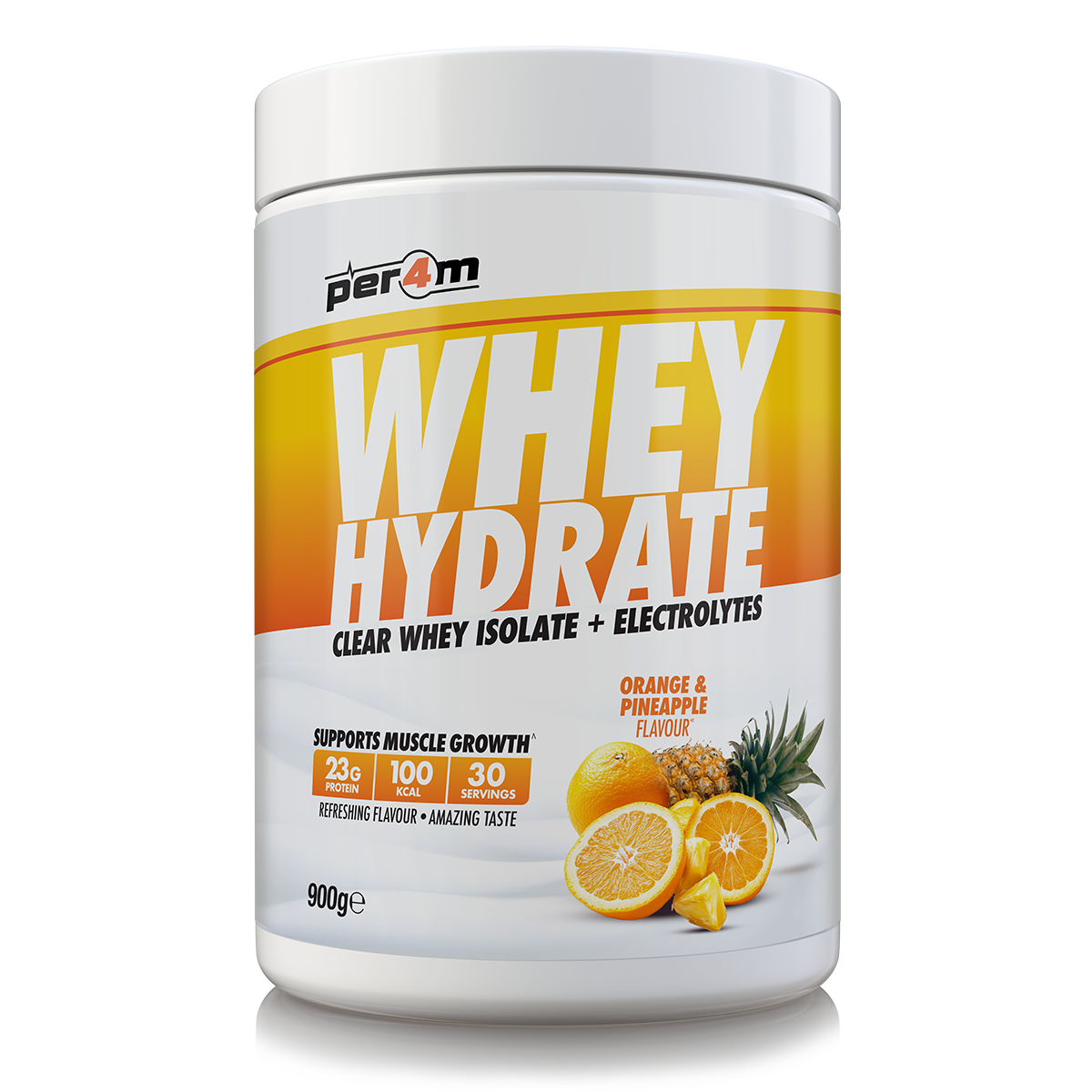 Per4m Whey Hydrate 900g Orange and Pineapple packshot