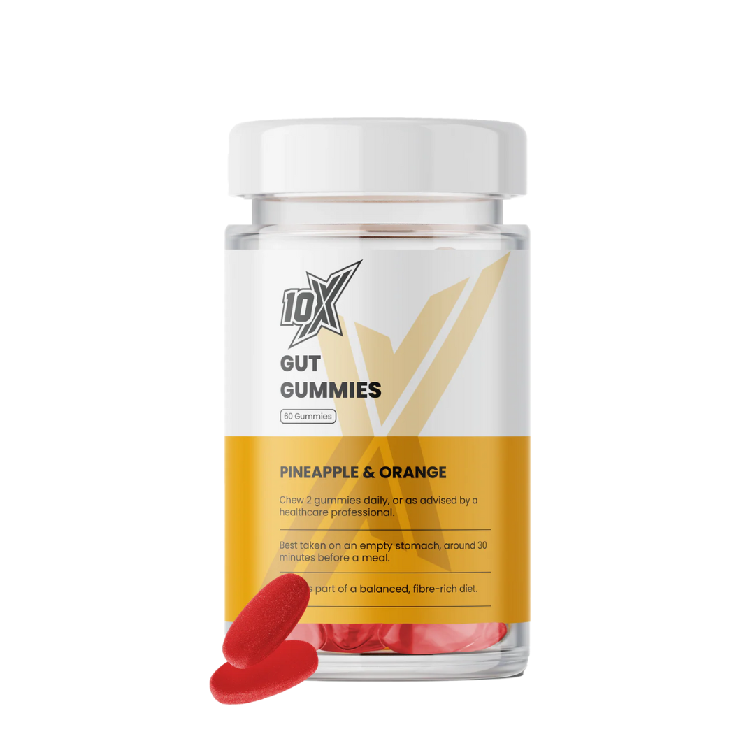 10X Athletic Gut Gummies 60Softgels Pineapple + Orange packshot