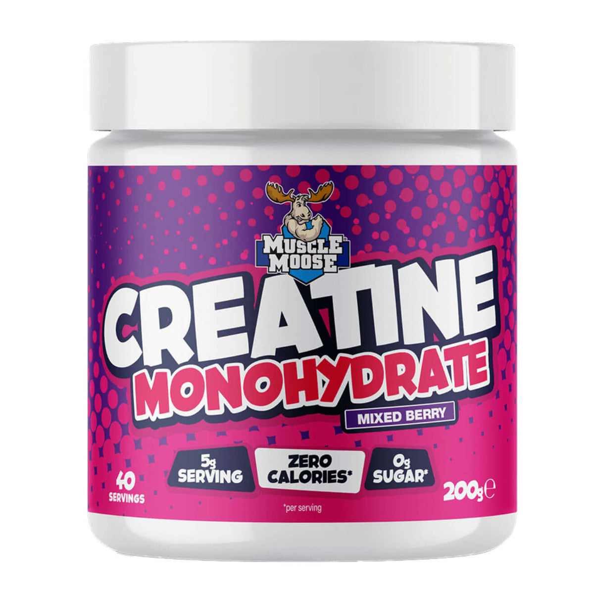 Muscle Moose Creatine Monohydrate (Flavoured) 200g Mixed Berry packshot