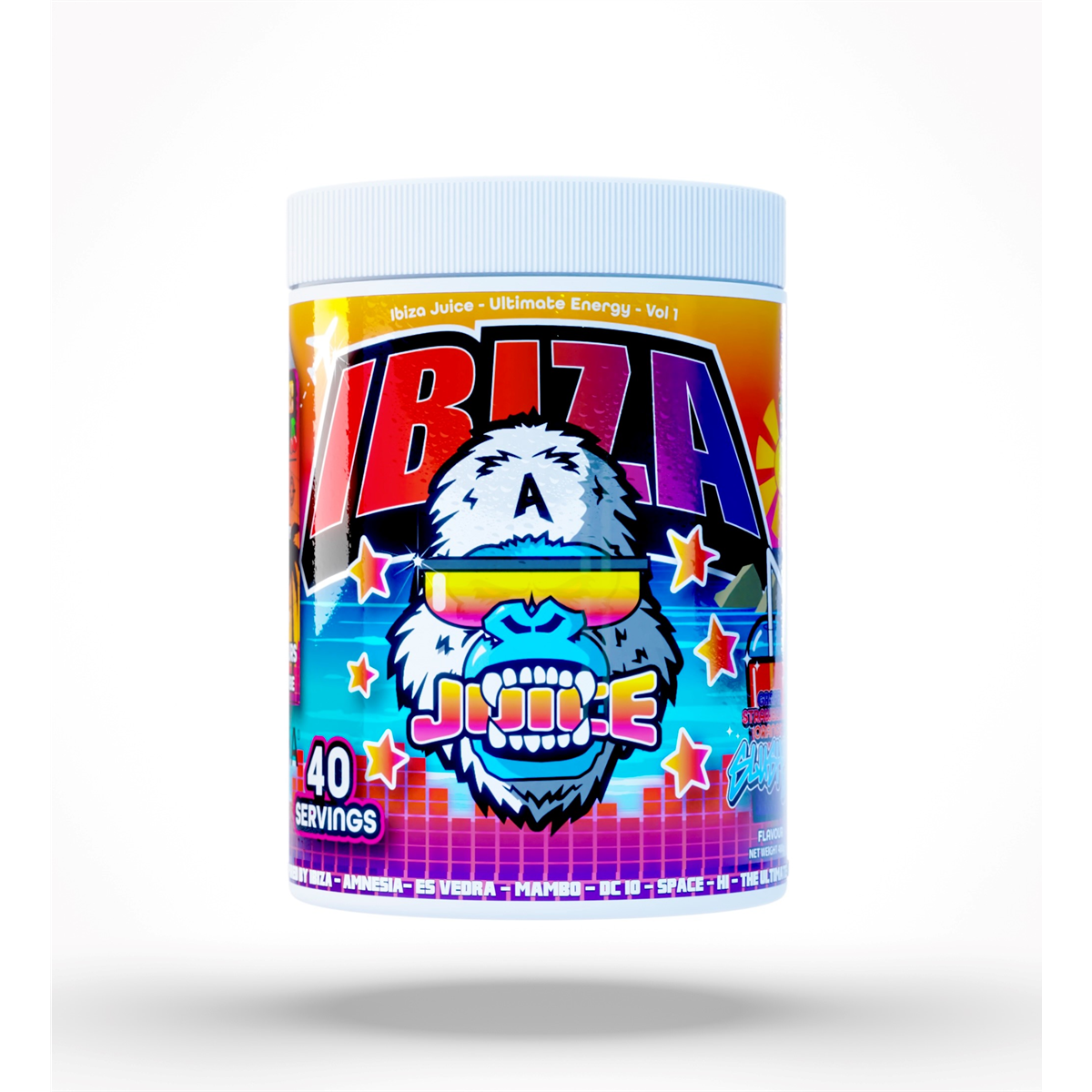 Gorillalpha Ibiza Juice 480g - Ultimate Grape Strawberry Orange Lime Slushy product packaging