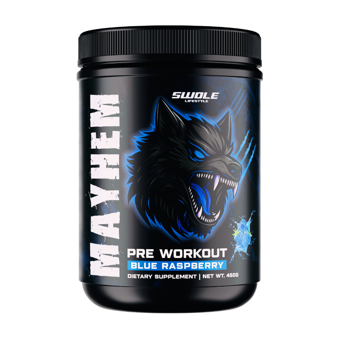 SWOLE Lifestyle MAYHEM Pre Workout 450g Blue Raspberry packshot