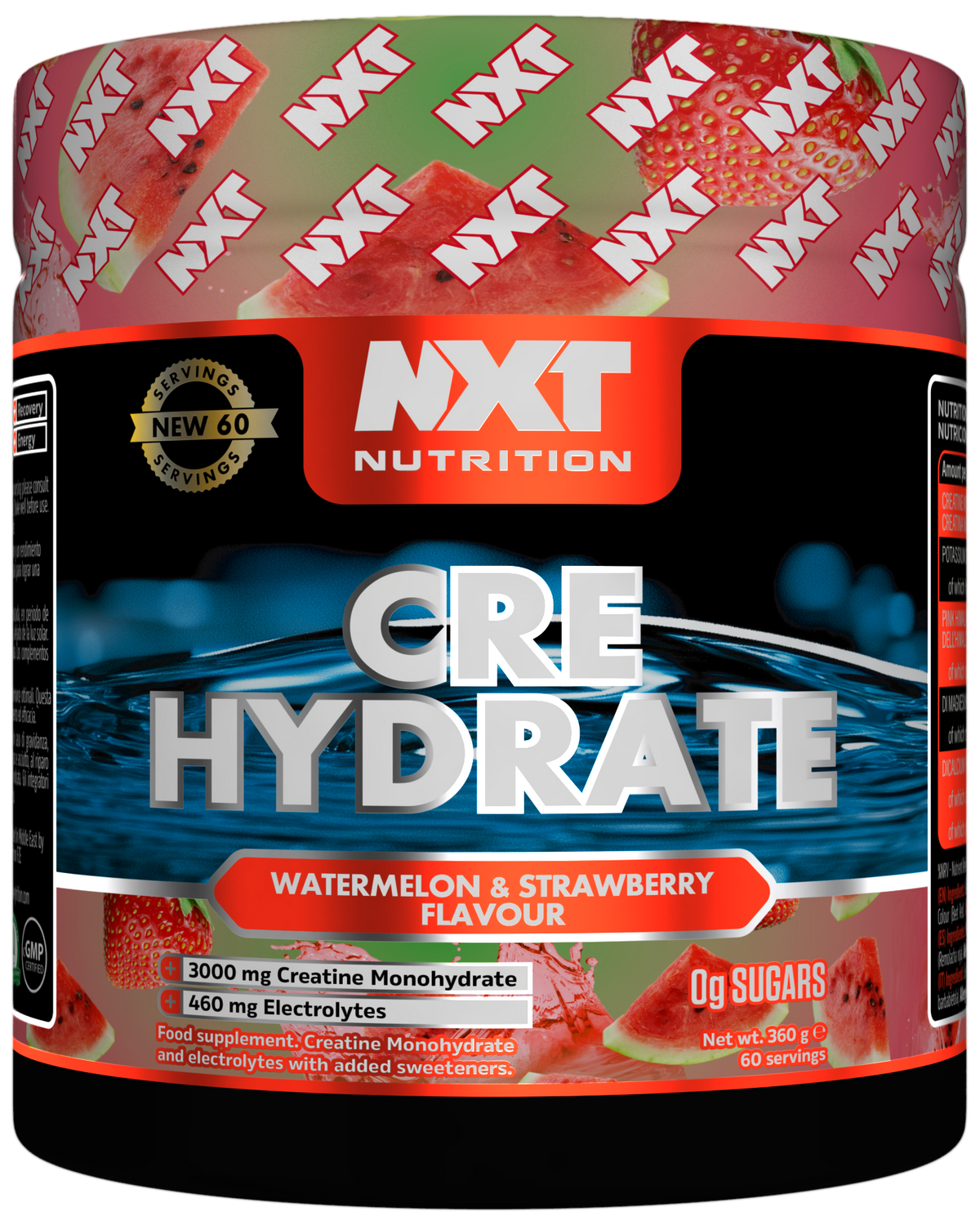NXT Nutrition CRE Hydrate 360g Watermelon Strawberry packshot