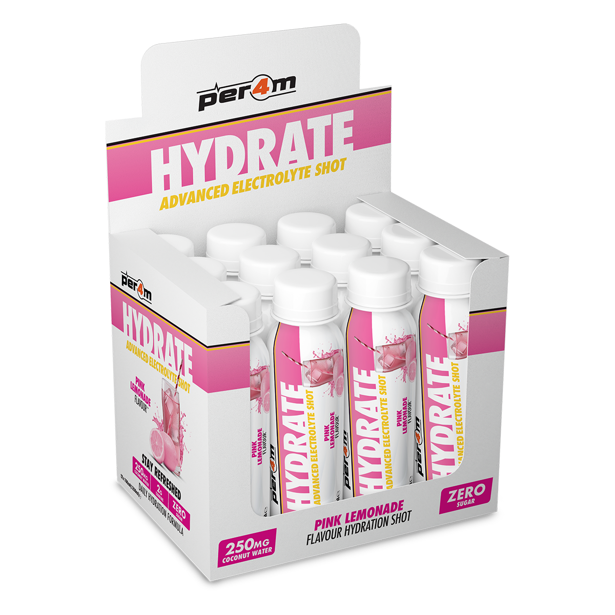 Per4m Hydrate Advanced Electrolyte Shot 12x100ml Pink Lemonade