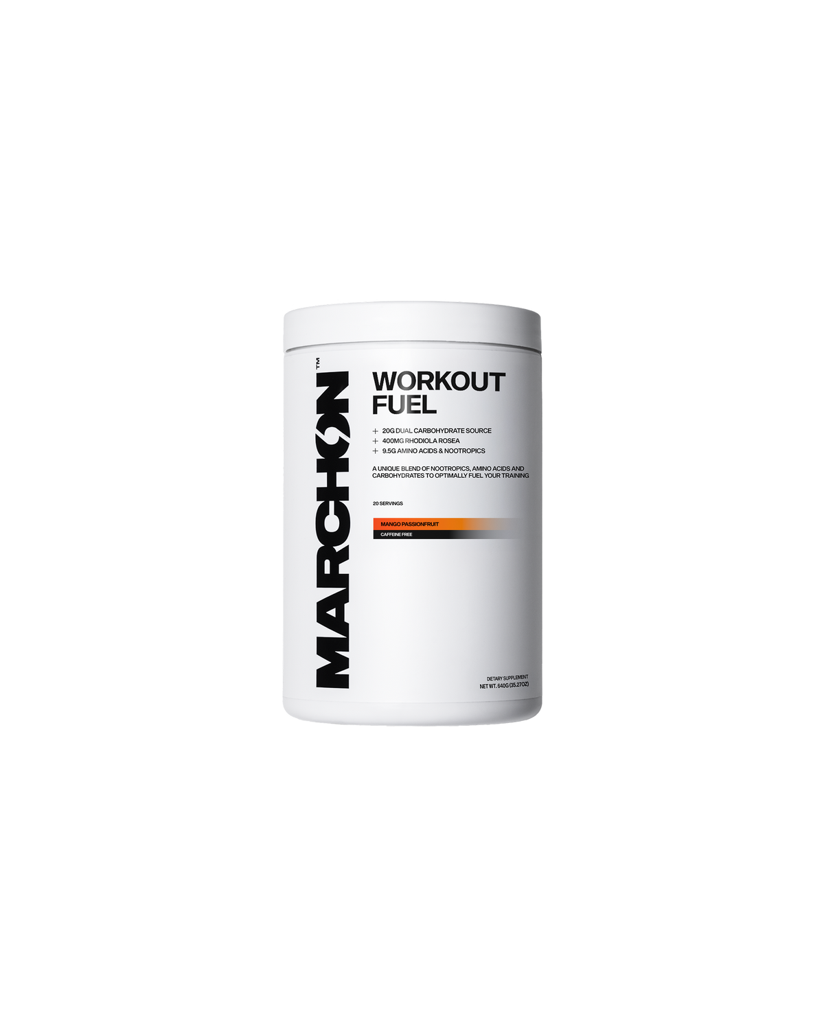 Marchon Supplements Workout Fuel 2.0 Caffeine Free 640g Mango Passionfruit