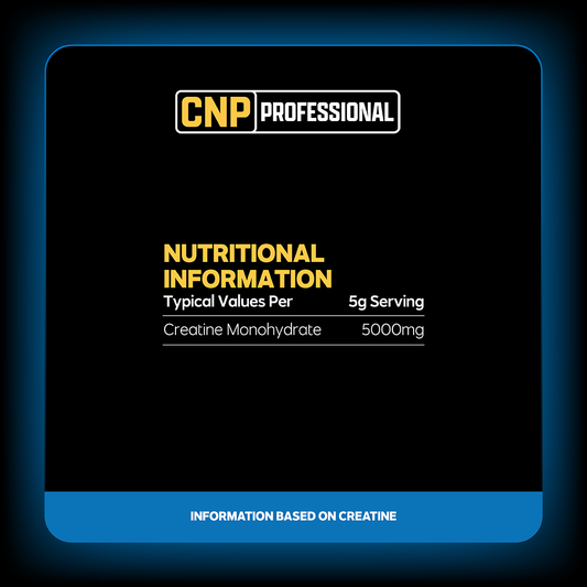CNP Professional Creatine 500g — manufacturer nutrition and ingredients; see panel for flavour reference