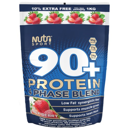 NutriSport 90+ Protein 4 Phase Blend 1Kg — Strawberry