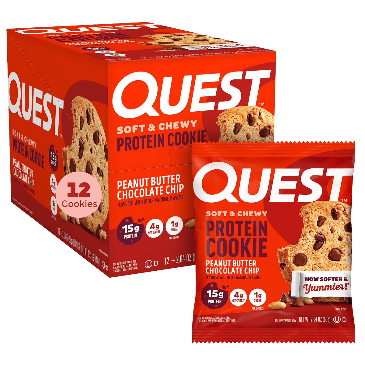 Quest Nutrition Cookie 12x59g — Peanut Butter Chocolate Chip