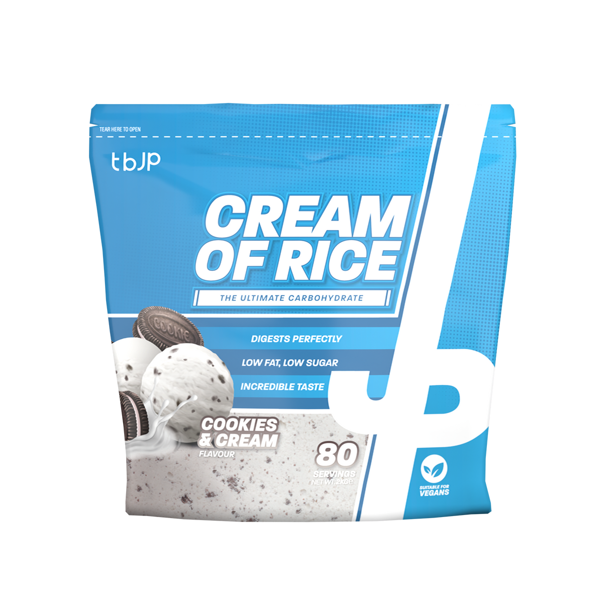 Trained By JP Cream Of Rice 2kg - Cookies & Ceam front pack