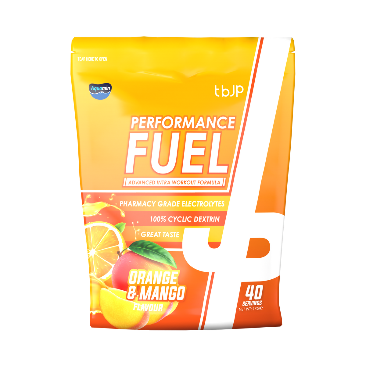 Trained By JP Performance Fuel Intra Workout 1kg - Orange & Mango front pack