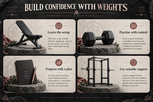 Lifting confidence: learn equipment setup, practise with control, progress with a plan and use suitable support.