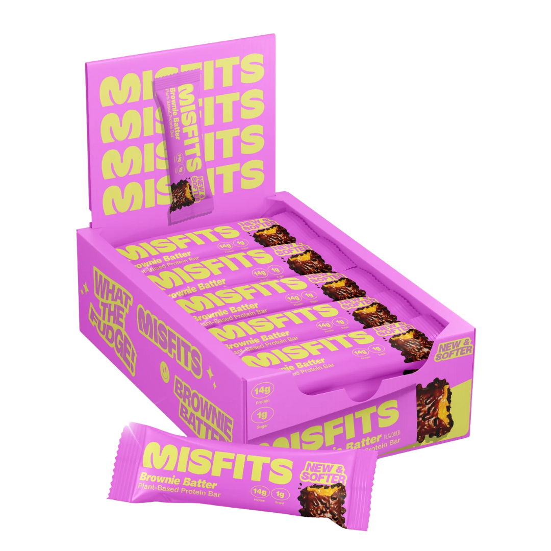 Misfits Plant-Based Protein Bar 15x50g Brownie Batter packshot