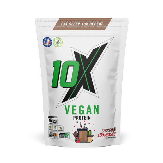 10X Athletic Vegan Protein 540g - Chocolate Strawberry product packaging