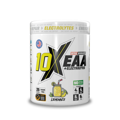 10X Athletic EAA 450g — Lemonaze — front of tub