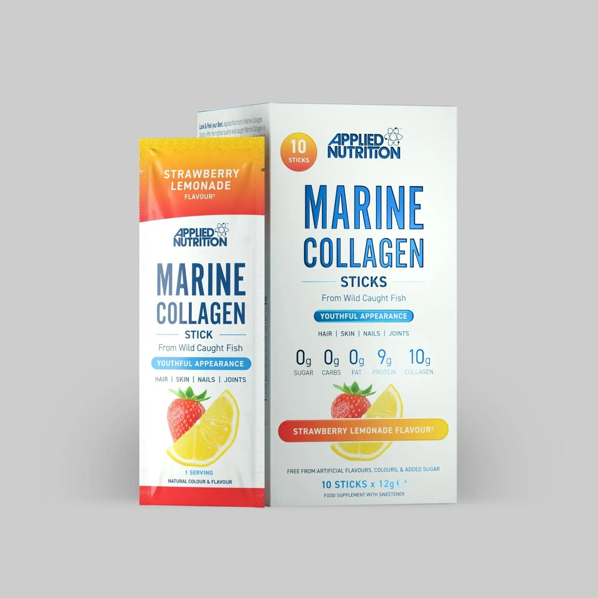 Applied Nutrition Marine Collagen Sticks 12x12g Strawberry Lemonade packshot