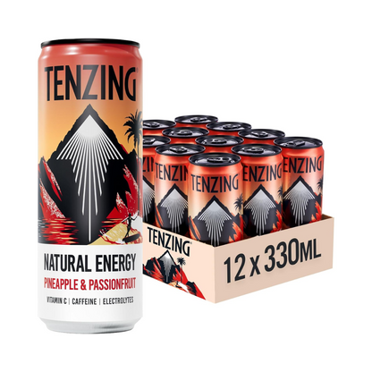 Tenzing Natural Energy 12x330ml Pineapple & Passionfruit packshot