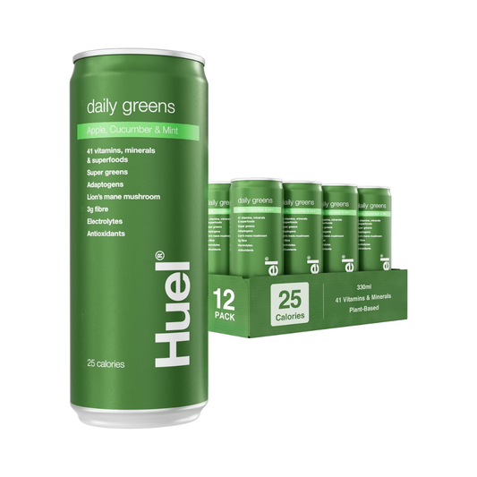 Huel daily greens can + 12-pack, Apple, Cucumber & Mint