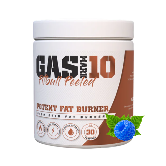 Gas Mark 10 Pitbull Peeled tub, blue raspberry graphic