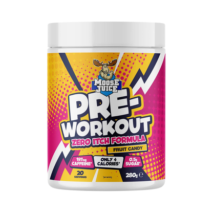Muscle Moose Pre-Workout - Zero Itch Formula 280g - Fruit Candy
