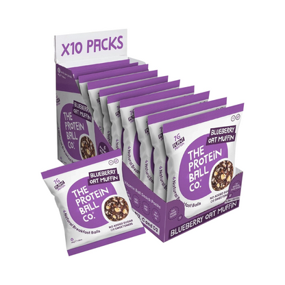 The Protein Ball Co Protein + Vitamin Balls (Breakfast To-Go) 10x45g Blueberry Oat Muffin packshot