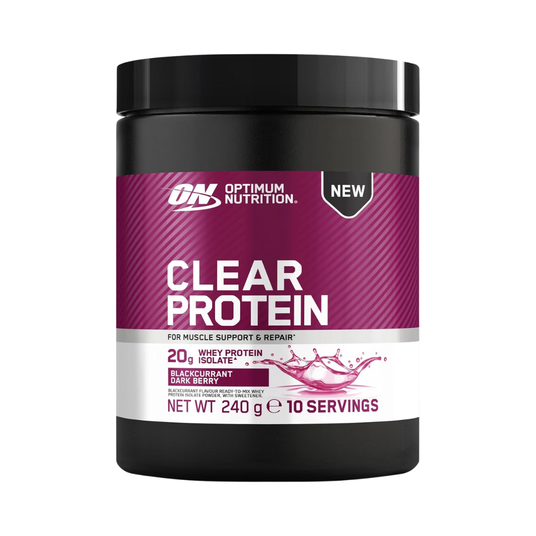 Optimum Nutrition Clear Whey Protein 240g Blackcurrant Dark Berry packshot