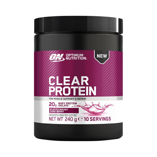 Optimum Nutrition Clear Whey Protein 240g Blackcurrant Dark Berry packshot