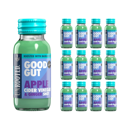UNROOTED Drinks Health Shot 12x60ml Good Gut - Apple Cider Vinegar & Ginger packshot