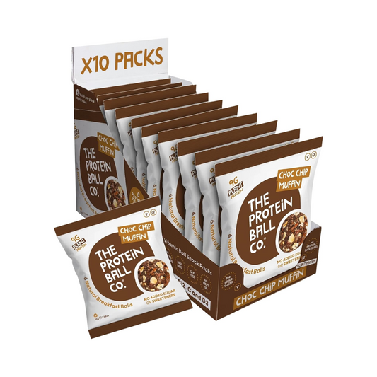 The Protein Ball Co Breakfast To-Go 10-pack, choc chip muffin