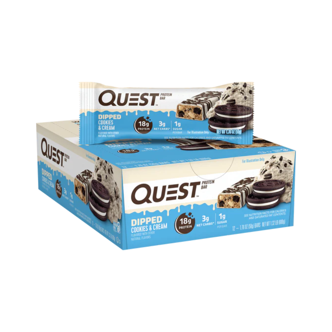 Quest Dipped Protein Bar Cookies & Cream 12x50g