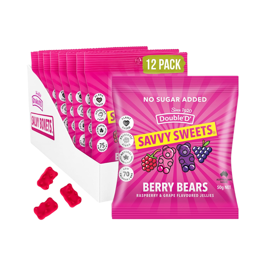 Savvy Sweets BERRY BEARS 12-pack box and bag